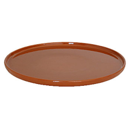 Pizzateller aus brauner Keramik - 30 cm