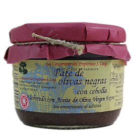 Pastete aus schwarzen Oliven und Zwiebel - Pate Olivas Negras de Aragon con Cebolla - 115gr