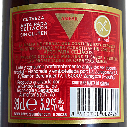 Ambar Especial - glutenfrei - Flasche 0,33l