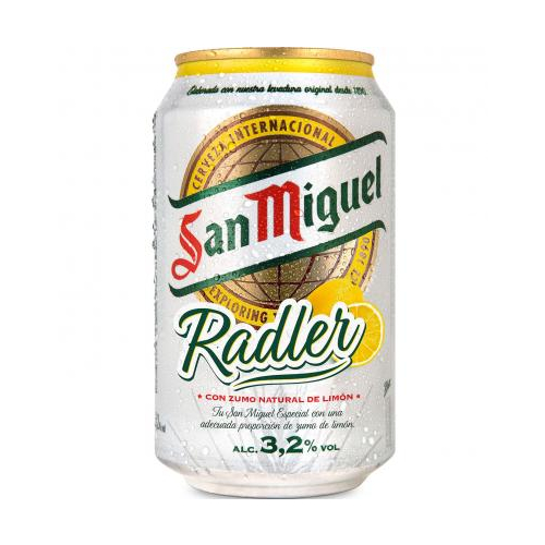 San Miguel Radler- Biergetränk gemischt mit natürlichem Zitronensaft - 33cl