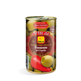 Oliven mit Spitz-Paprikapaste (gegrillt) gefüllt -...