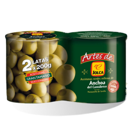 Grüne Manzanilla-Oliven mit Anchovicreme gefüllt - Anchoa Cantábrico - 2 x 200g