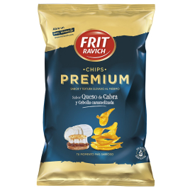 Frit Ravich: Kartoffelchips PREMIUM Ziegenkäse & karamellisierter Zwiebel Geschmack150gr