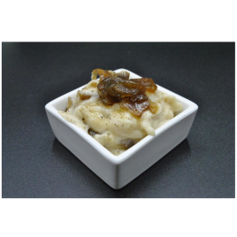 Weisses Bohnenmus mit in Sherry-Essig karamellisierten Zwiebeln - zum Selber-Kochen