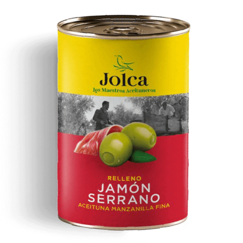 Oliven mit Serrano-Schinkenpaste gefüllt - Aceitunas rellenas de jamon serrano