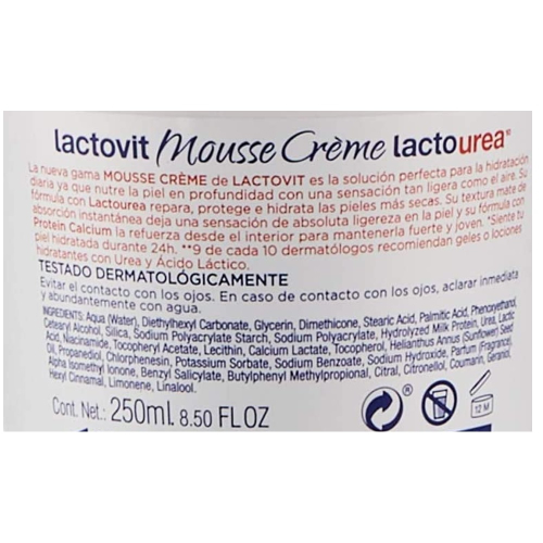 Lactovit  &ndash; Mousse Creme Lactourea &ndash; 250 ml