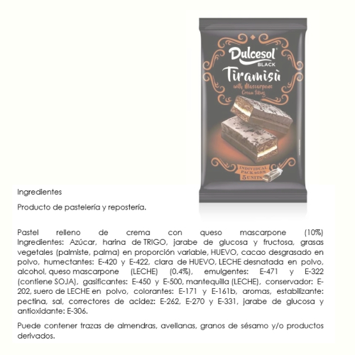 Dulcesol: Tiramisu-Kuchen 5 Stück