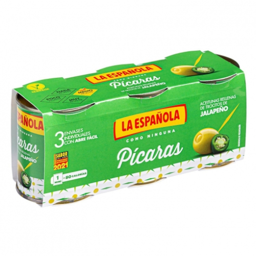 Oliven mit Pepperoni gefüllt - Picaras - 3 x120gr
