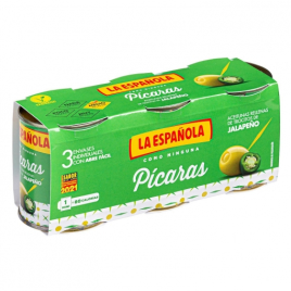 Aceitunas Jalapeño - Spanische grüne Oliven mit Chilischotenpaste gefüllt 3x120gr