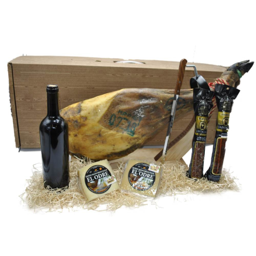 Iberischer Schinken Pata Negra im Set ca. 4,5kg mit Wein, Käse und Wurst