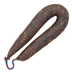 Geräucherter spanischer Chorizo-Wurstsaite, traditionelle spanische Spezialität, perfekt für Tapas und Fleischliebhaber, handgefertigt und aromatisch.