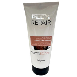Plex Repair Haarmaske für geschwächtes, strapaziertes Haar, mit Arganöl, Jojoba & Kaktusfeige, hergestellt in Spanien, intensive Haarkur gegen Haarschäden, hochwertige spanische Haarpflegeprodukte.