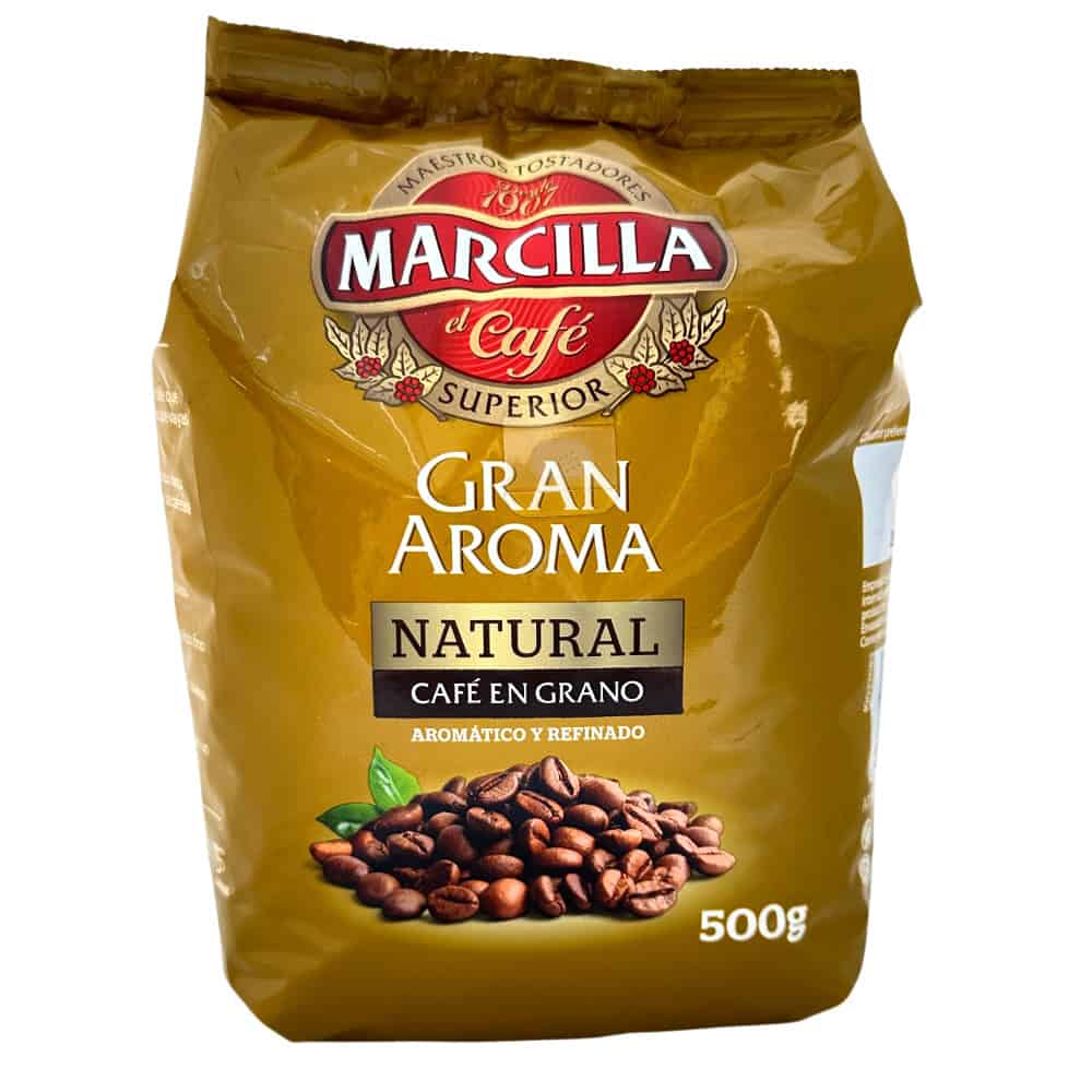 Marcilla - Gran Aroma Natural – Kaffeebohnen – 500 gr Gemahlener spanischer Kaffee, Marcilla Natural, 500g, aromatisch und fein, ideal für Espresso und Filterkaffee.