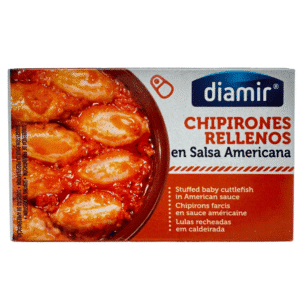 Auberginen, gefüllt mit Baby-Krebsen in amerikanischer Sauce, Produktverpackung, spanische Spezialität, Mareni, direkt aus Spanien, Meeresfrüchte, hochwertige Qualität, typisch spanische Küche, Meeresfrüchte aus Spanien, Delikatessen, Thunfisch, Meeresfrüchte Konserven.