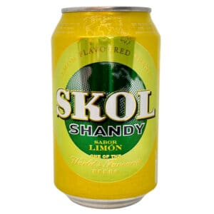 Erfrischende Skol Shandy mit Zitronengeschmack, direkt aus Spanien, ideal für Sommermomente und Partys.