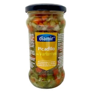 Saure eingelegte Gemüsesorten in Essig, spanische Spezialität, mareni Picadillo de Variantes, spanische eingelegte Gemüse, spanische Delikatessen, hochwertige spanische Essiggemüse, spanische Feinkost, spanische Essiggurken, authentische spanische Spezialitäten, spanischer Feinkostladen, spanische Küchenprodukte, spanische Feinkostprodukte, spanische Lebensmittel, spanischer Geschmack, spanische Essiggemüse, Spanien, spanische Essigwaren, spanische Spezialitäten online.