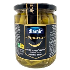 Eingelegte Guindillas Peppers in Glas, direkt aus Spanien, hochwertig und typisch spanisch. Perfekt für Tapas, mediterrane Gerichte und zum Verfeinern von Speisen.