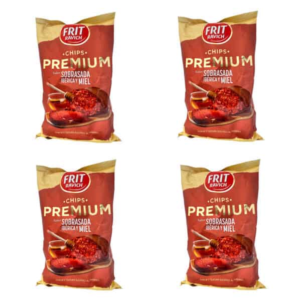 Frit Ravich: Kartoffelchips PREMIUM Sobrasada und Honig Geschmack - 4 x 150 gr