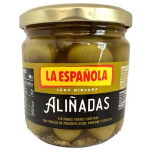 La Española - Aceitunas verdes partidas – Spanische aufgebrochene grüne, Oliven  – 195 gr