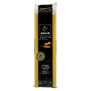 Extraleggingefügte spanische Gallo Spaghetti im Pack, hochwertige italienische Pasta aus Spanien, ideal für kreative Rezepte, glutenfrei, lange Haltbarkeit, authentischer Geschmack.