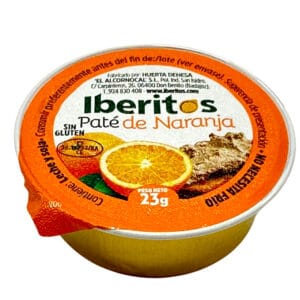 Sauberes, rotes Orangen-Püree in einer kleinen Schale, glutenfrei, spanische Delikatesse, Mareni Markenprodukt, direkt aus Spanien, kostenloser Versand, leckere Orangencreme, gesunde Snack-Option, marokkanisches Orangenaroma, 23g Protein, frische und authentische spanische Spezialität.