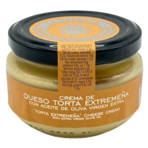 Saure Käsecreme mit extra Virgin Olivenöl aus Spanien, ideal für Torten und Snacks.