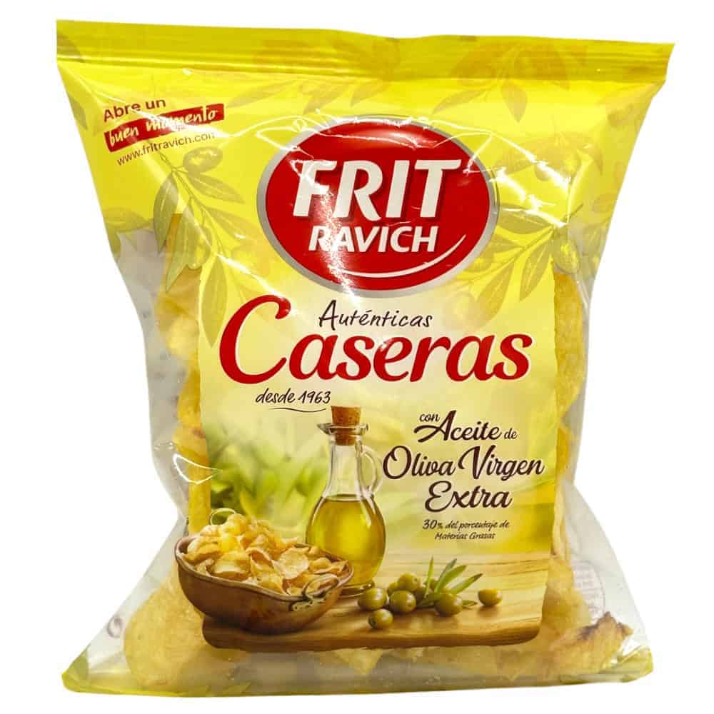 Knusprige Kartoffelchips mit Olivenöl, spanische Snacks, Mareni - direkt aus Spanien, hochwertige spanische Chips, traditionelle spanische Kartoffelchips, authentische spanische Chipsverpackung.