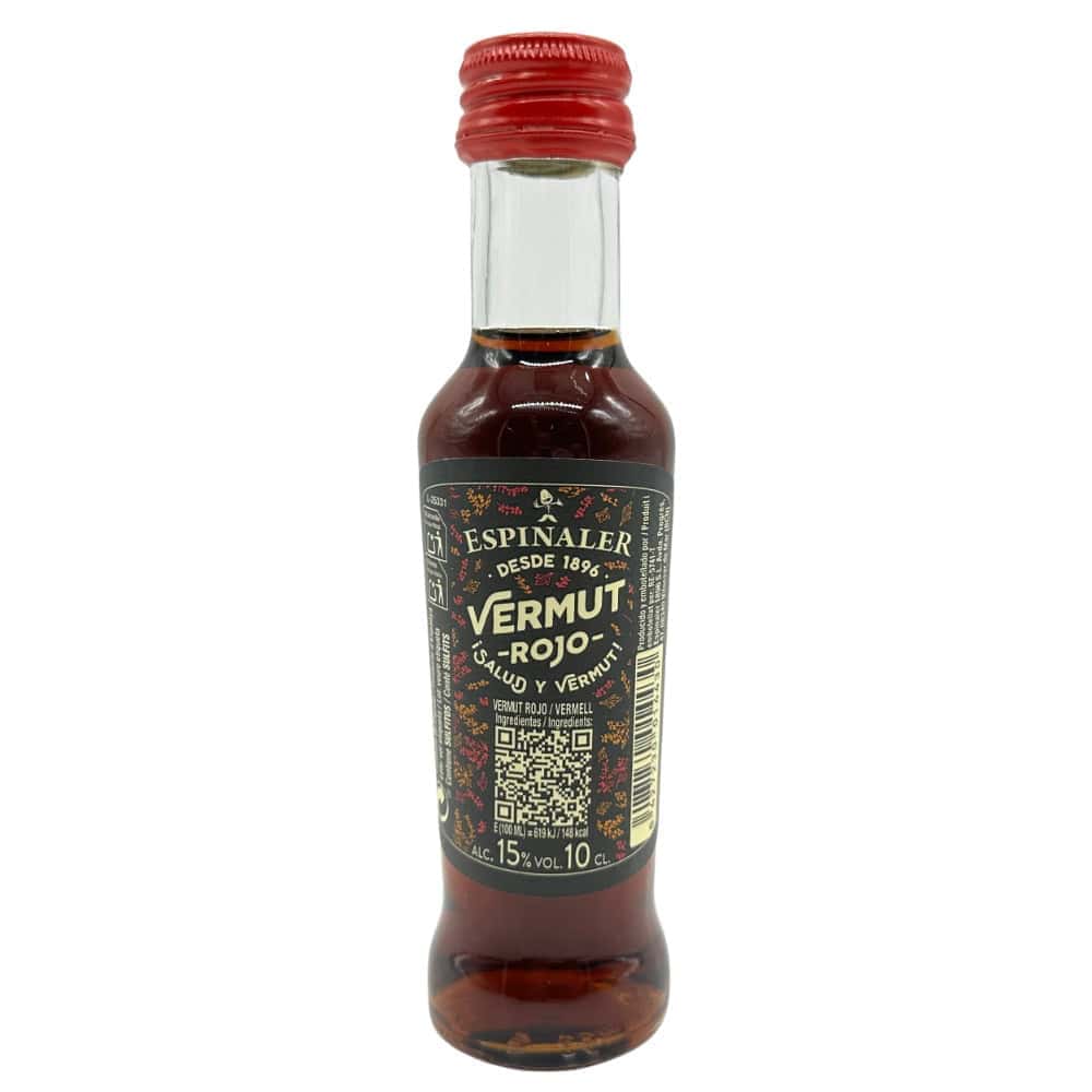 Vermouth rojo spanischer Vermut mit roten Wein- und Kräuterextrakten, typisch für spanische Tapas-Kultur, 15% Alkohol, 100ml, direkt aus Spanien.