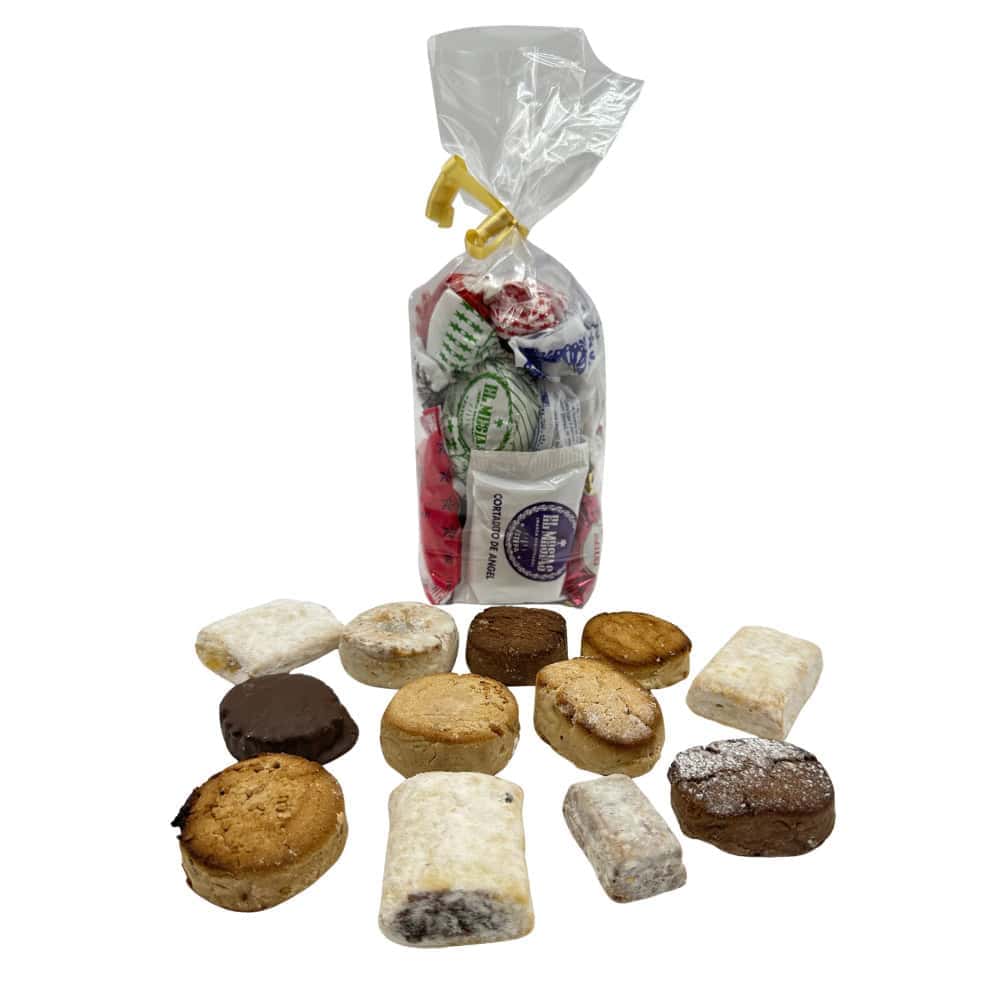 Feines spanisches Mareni Gebäck, Mini Churros, Biscottis und Spezialitäten in praktischer Geschenkverpackung aus Spanien. Ideal für Süßigkeitenliebhaber und Geschenke.
