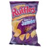 Ruffles - Chips mit Schinkengeschmack - 150 gr Knusprige Snacks mit Jamon Geschmack, glutenfrei, spanische Kartoffelchips Ruffles, ideal für Party und Snackpausen.