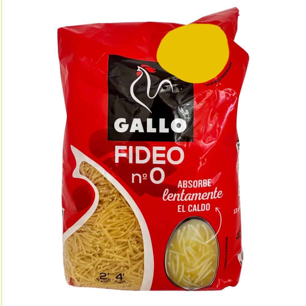Spaghetti Gallo Fideo No 0 aus Spanien, langsam absorbierende Nudeln für köstliche Suppen und Brühen, hochwertiges italienisches Pastarezept, ideal für die spanische Küche.