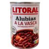 Litoral: Rote Bohnen nach baskischer Art - Alubias a la Vasca - 425 gr Litoral Alubias a la Vasca in Dosen mit Olivenöl, Fleisch und natürlichen Zutaten, spanische Qualität, ideal für herzhafte Gerichte.