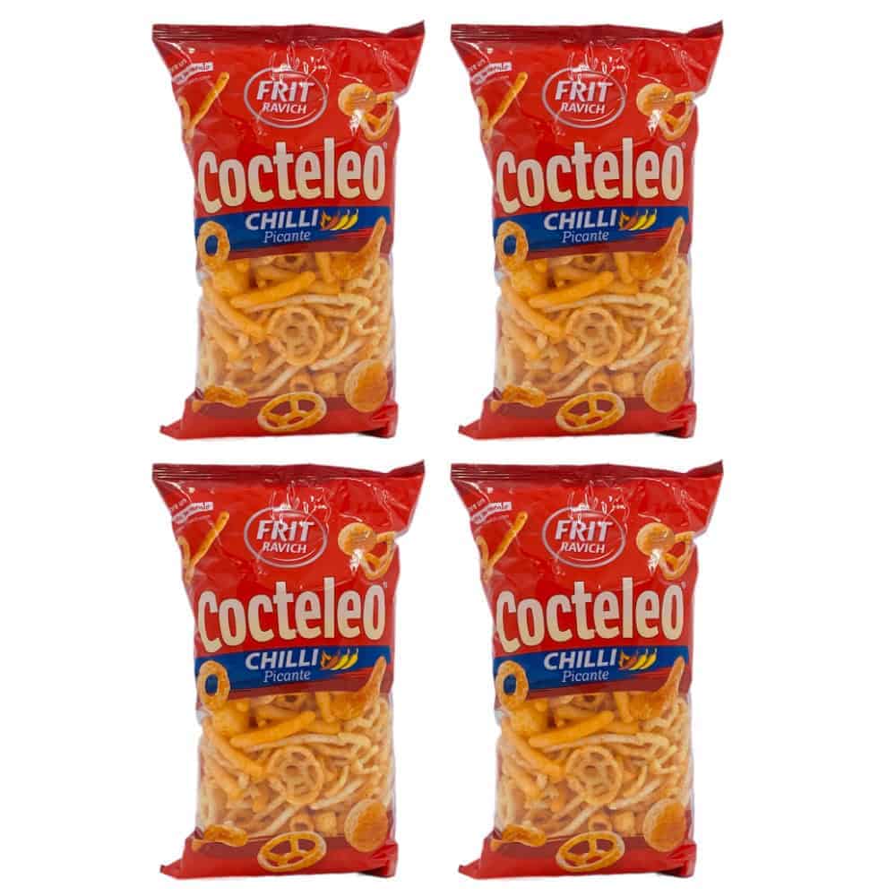 Cocteleo Chili Snacks, spanische scharfe Knabberei in praktischer Verpackung, perfekt für among andere pikante Partysnacks, direkt aus Spanien.
