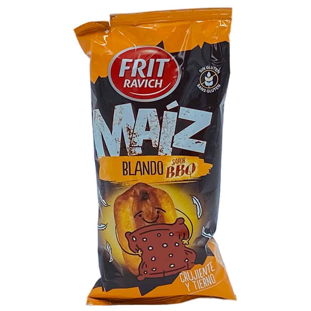 KNUSPRIGE MAIZSNACKS MIT BBQ-GESCHMACK, Glutenfrei, Tierschutzfreundlich, Perfekt für Snacks unterwegs oder Party, Spanische Spezialität von Frit Ravich.