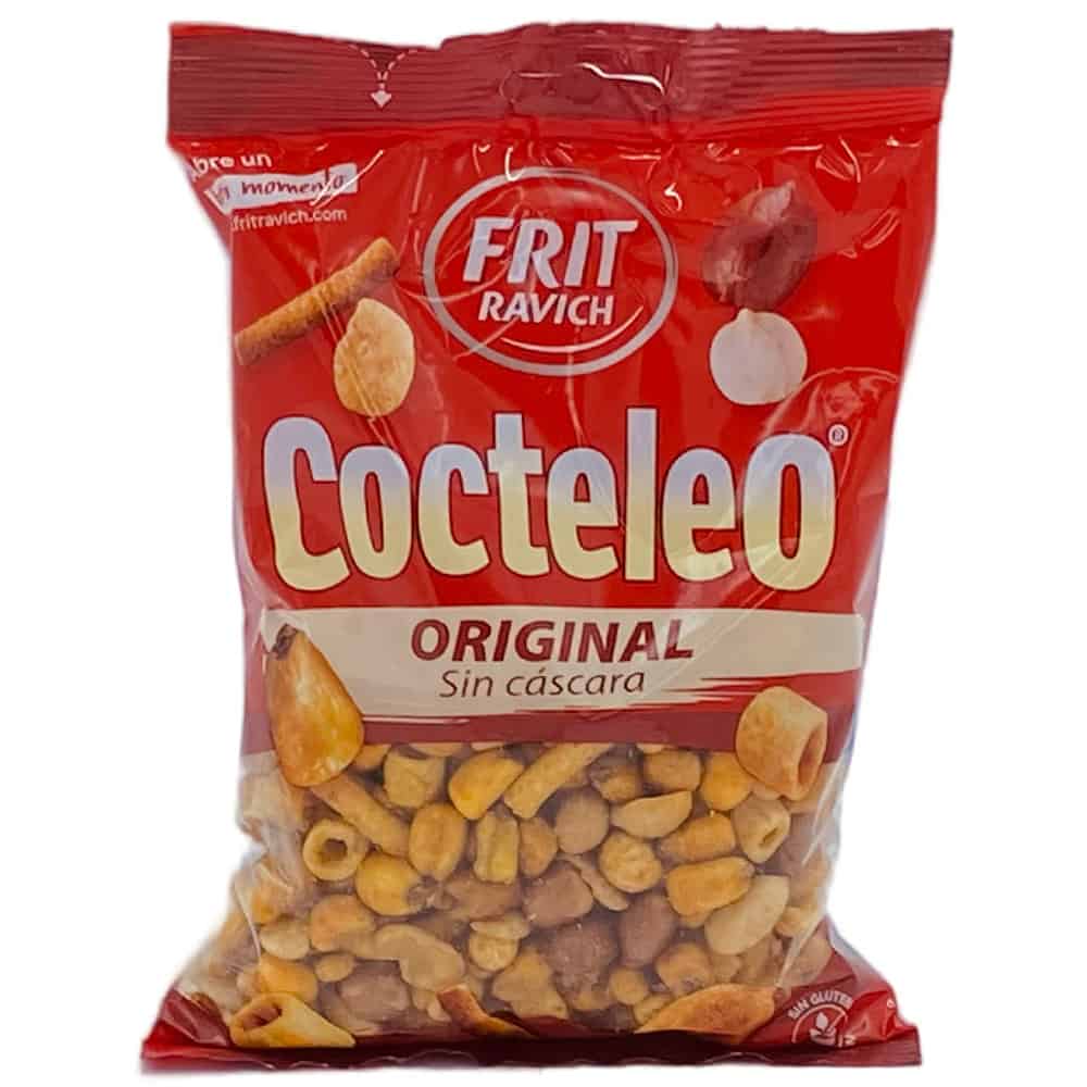 Knabbare spanische Cacahuernüsse, braun-salzig, in roter Verpackung, perfekt für Snacks und Partys.