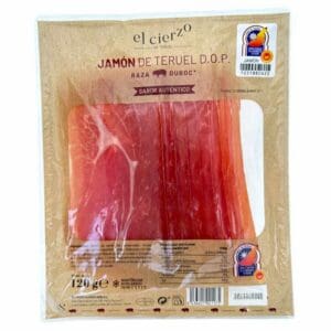 Zartes spanisches Duroc-Schweinefleisch, luftgetrocknet, ideal für authentische spanische Tapas und delikate Vorspeisen, vielseitig verwendbar, hochwertige Qualität.