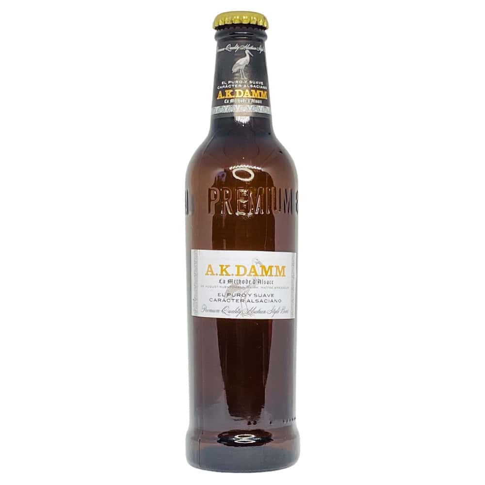 A.K. Damm Bier aus Spanien, direkt importiert, hochwertige Malz- und Hopfenaromen, ideal für Bierliebhaber, Premium Qualität aus Spanien, perfekt für Geschenke und Sammlungen.
