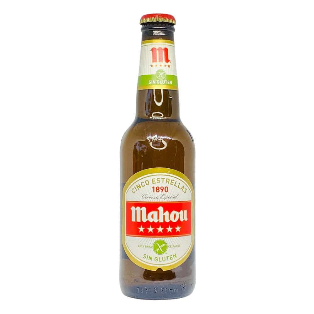 Mahlou glutenfreies Bier aus Spanien, glutenfrei und für Zöliakie geeignet, mit traditionellem spanischem Geschmack, ideal für glutenfreie Ernährung, direkt aus Spanien.