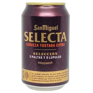 San Miguel Selecta spanische Bierdose, extra geröstet, mit 3 Malzen und 3 Hopfen, hohe Qualität, spanisches Craft Beer, Mareni direkt aus Spanien, authentisches spanisches Bier kaufen.