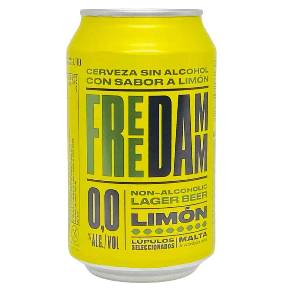 Erfrischendes alkoholfreies Limetten-Lagerbier in gelber Dose, perfekt für Erfrischung ohne Alkohol, direkt aus Spanien, erhältlich bei Mareni.