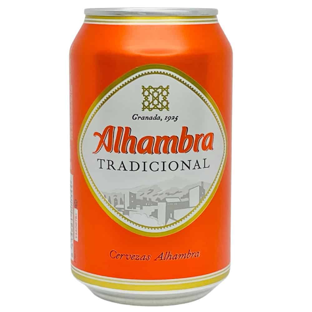 Althambra traditionelle spanische Bierdose aus Granada, abfüllung aus Spanien, ideal für Bierliebhaber, hochwertiges spanisches Craftbier, erhältlich bei Mareni - direkt aus Spanien.