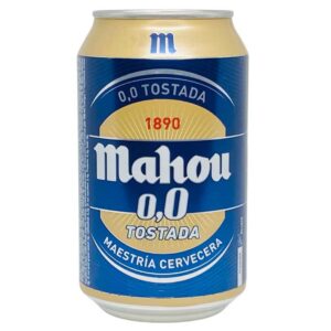 Mahou 0,0 Tostada alkoholfreies Bier aus Spanien, glutenfrei, erfrischender Geschmack, ideal für bewusste Verbraucher, direkt aus Spanien.