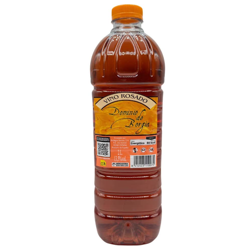 1. Rotwein Vino Rosado aus Spanien, 2L, Domina de Borgia, direkt aus Spanien, hochwertige spanische Weine, ideal für Genuss und Geselligkeit, online kaufen bei Mareni.