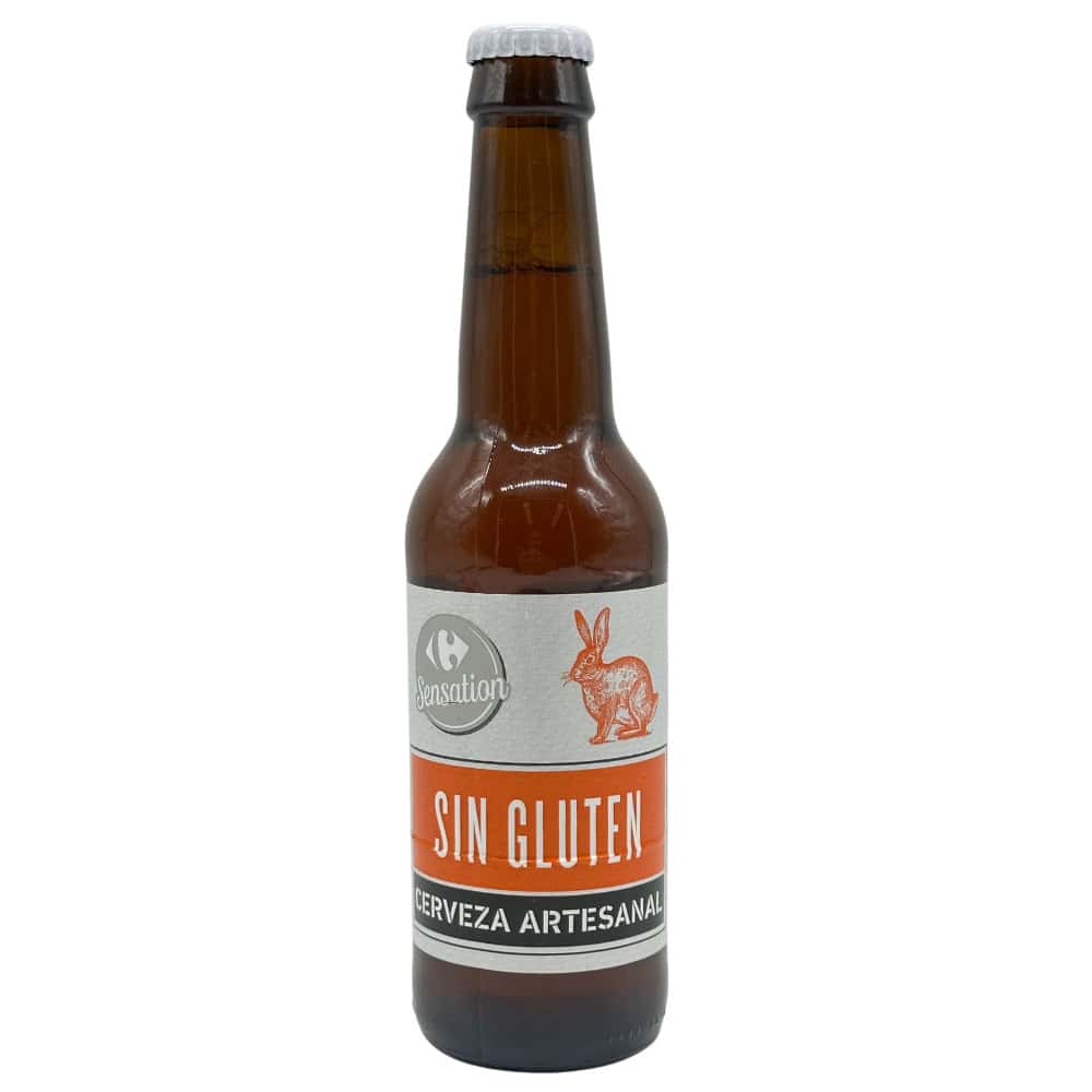 Fruchtbare glutenfreie Bierflasche aus Spanien, handgemacht, ideal für Allergiker und Menschen mit Glutenunverträglichkeit, aromatisch und natürlich.