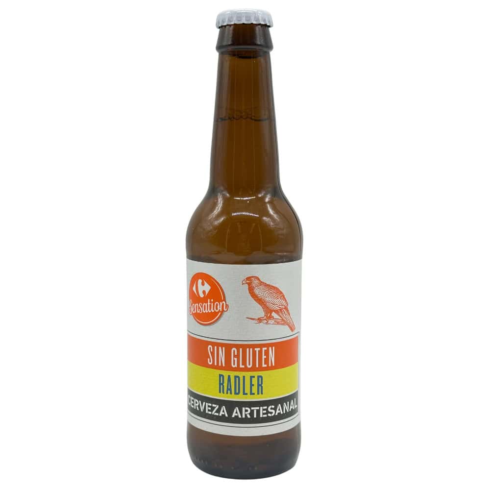 1. Glutenfreie Radler-Bierflasche aus Spanien, handgefertigt, mit natürlichen Zutaten, ideal für Allergiker und Bierliebhaber, direkt importiert aus Spanien.