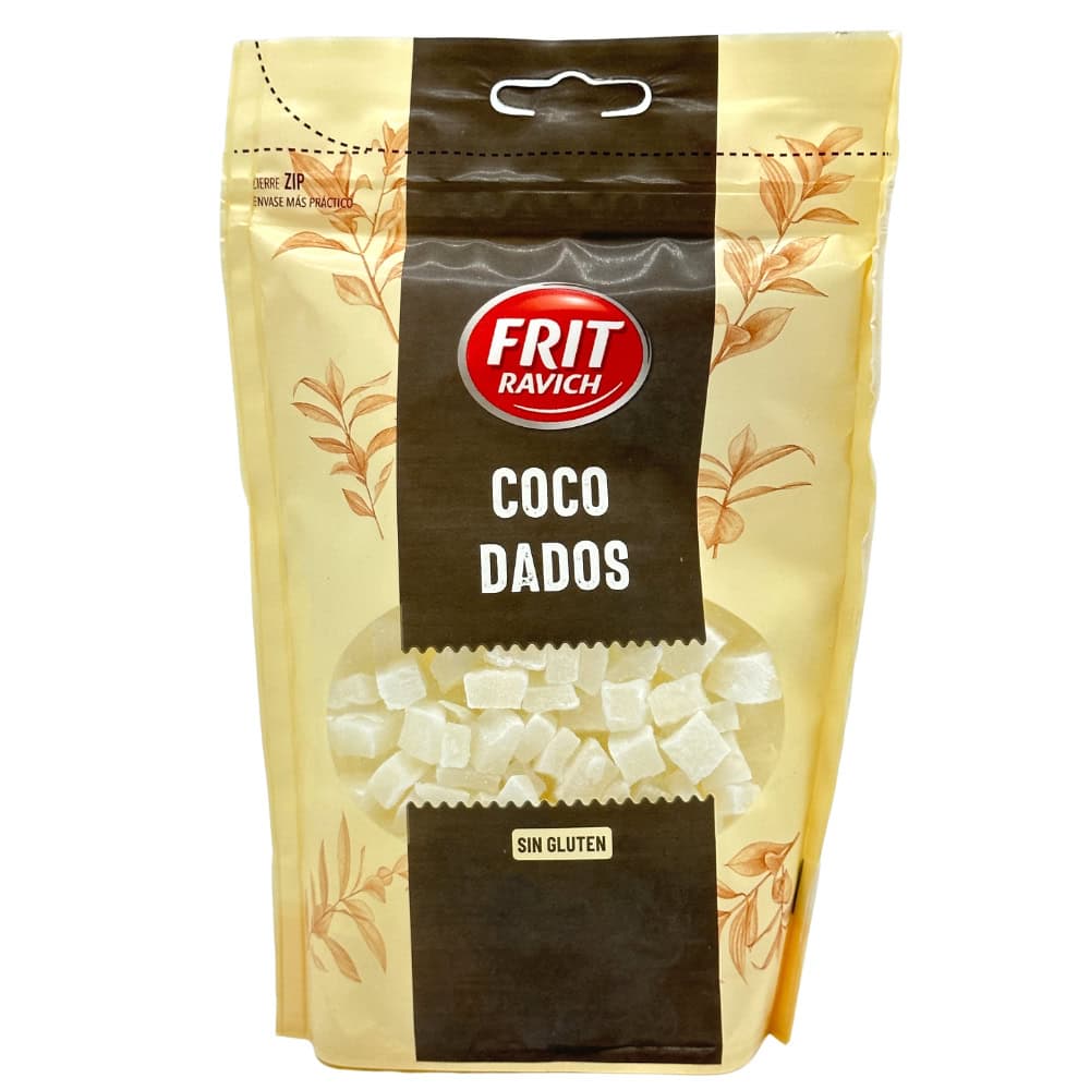 Zuckerfreies Kokosdatteln, fritt Ravich, Original aus Spanien, glutenfrei, vegane Süßigkeit, praktische Verpackung für Snacks unterwegs, hochwertige Kokosnussleckereien, spanische Premium-Qualität, natürliche Süße, exotischer Geschmack.