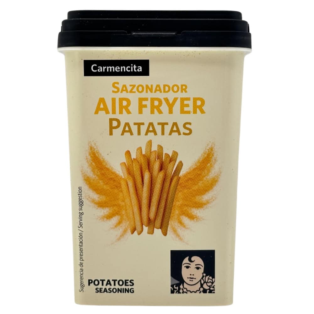 Knoblauch Air Fryer Kartoffelsalz Gewürz, spanische Qualität, Mareni direkt aus Spanien, aromatisches Würzmittel für knusprige Pommes, perfekt für die schnelle Zubereitung.