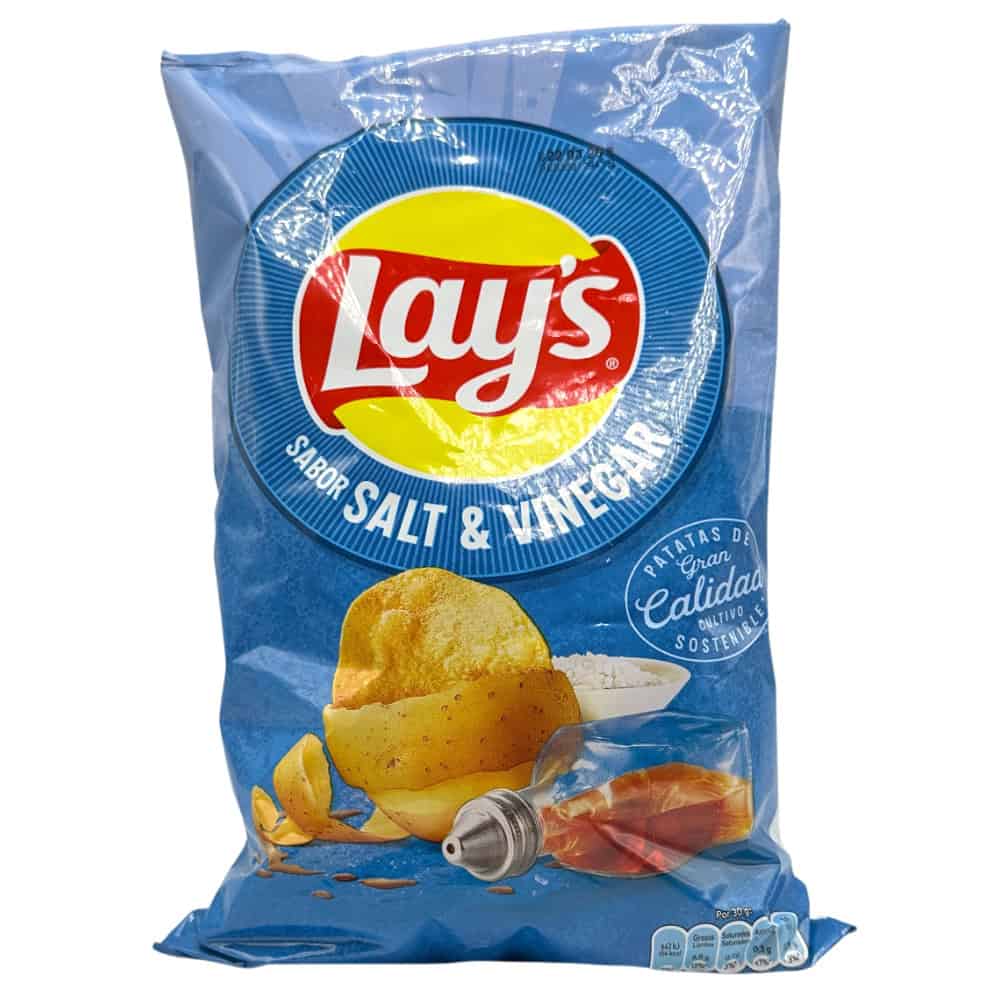 Knusprige Salz- und Essig-Chips von Lay's, spanische Snack-Qualität, ideal zum Teilen, mit langanhaltendem Geschmack, perfekt für Partys oder unterwegs, authentischer Geschmack direkt aus Spanien.