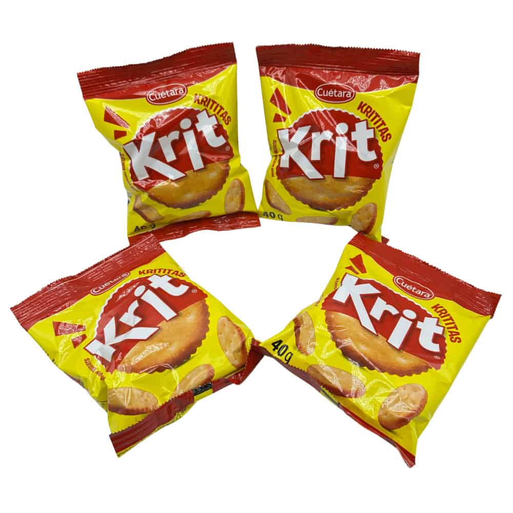 Knusprige spanische Krittitas Chips mit Erdnussgeschmack, 40g, ideal für Snacks unterwegs aus Spanien.