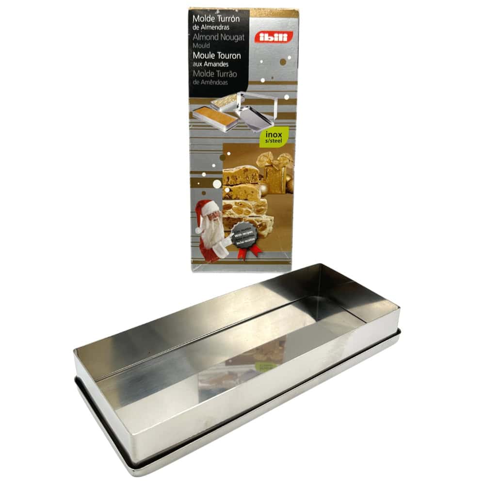 Aluminium Mandelnougatform, 22x9x3 cm, rostfrei.